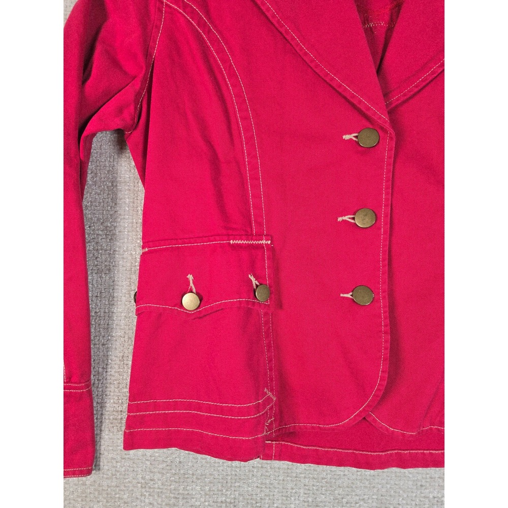 Roper Pink Denim Western Jacket Womens Large Pink Jean Blazer Cowgirl Rodeo Vtg - Picture 10 of 12